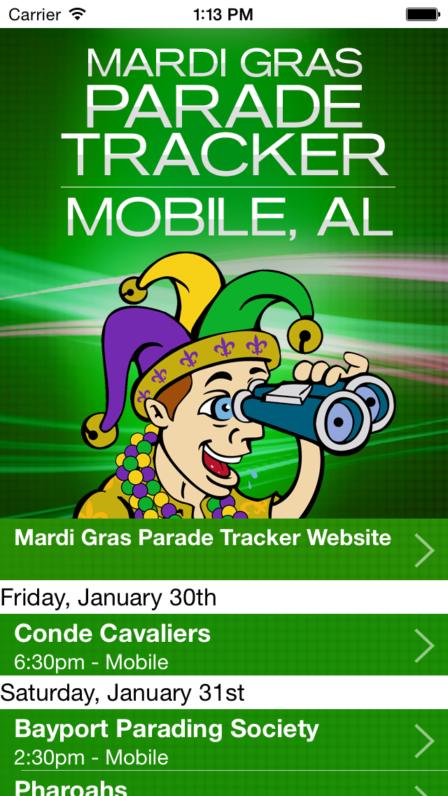 Mardi Gras Parade Tracker Mobile AL